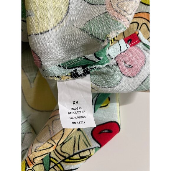 Edgar & Ash Mens Size XS Multicolor Fruit Theme Button Up Short Sleeve Shirt - Picture 8 of 9